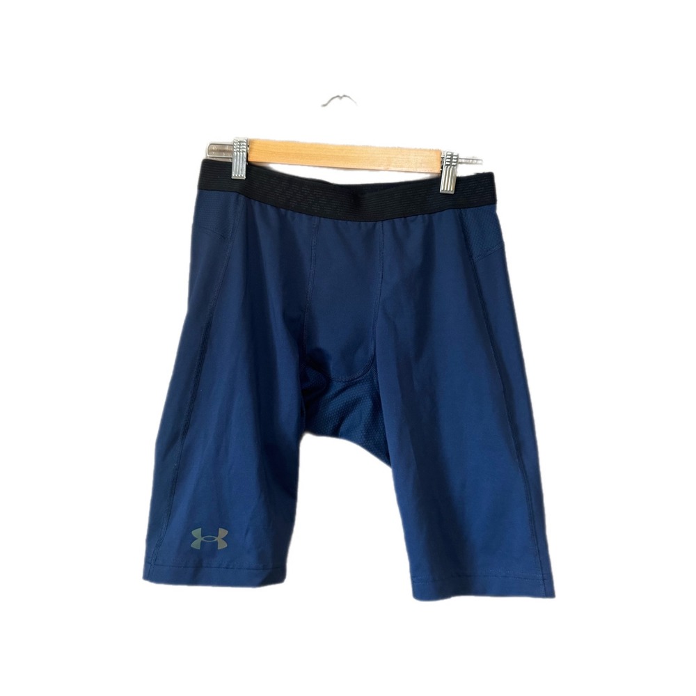Under Armour Rush HeatGear Shorts Mens Large Navy Blue Excellent Compression